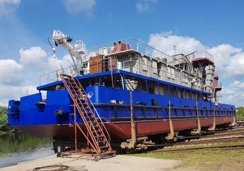 Предприятие «Порт Коломна» спустило на воду новое судно – многочерпаковый земснаряд