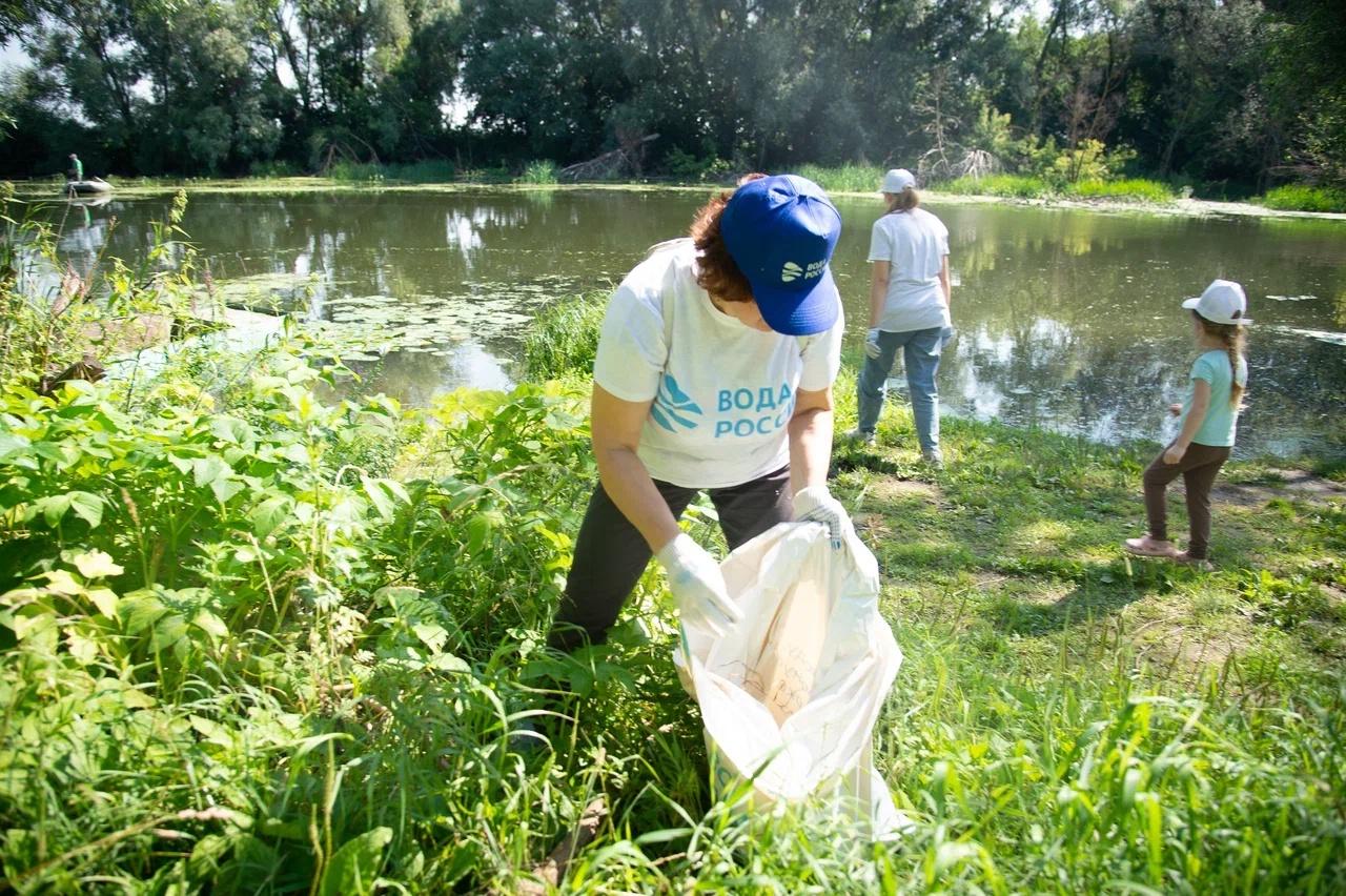 Береговую зону сразу двух водоемов расчистили участники Всероссийской акции «Вода России»