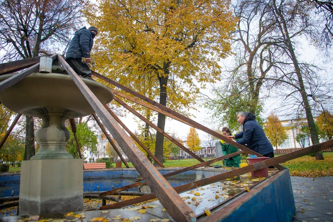 Городской фонтан, расположенный в Коломне в сквере имени В.А. Зайцева, перевели в зимний режим