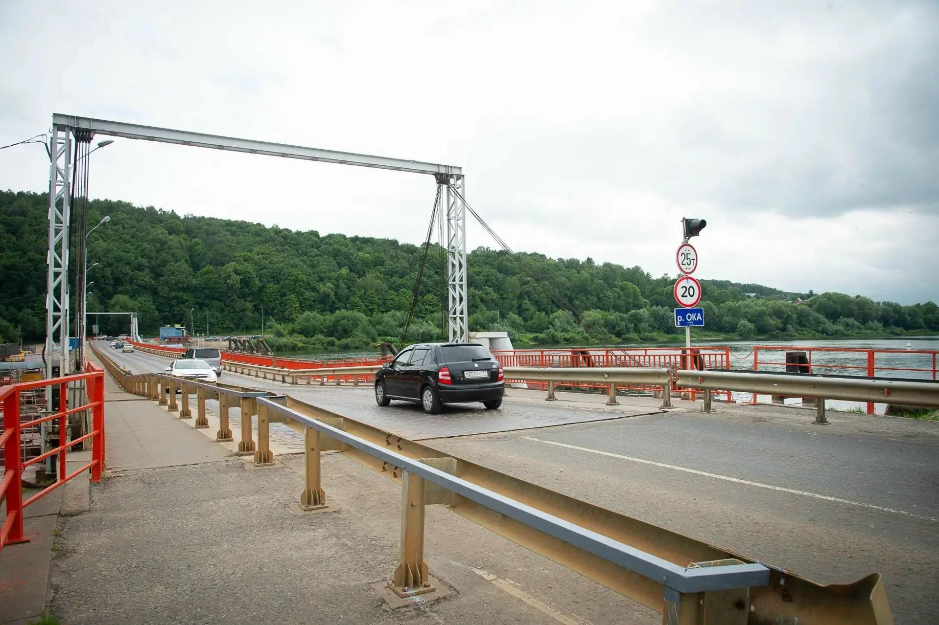 Наплавной мост через реку Ока в Озёрах открылся для движения автомобильного транспорта